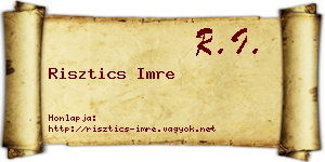 Risztics Imre névjegykártya